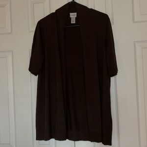 CHICO’S Brown open cardigan Sz  8
